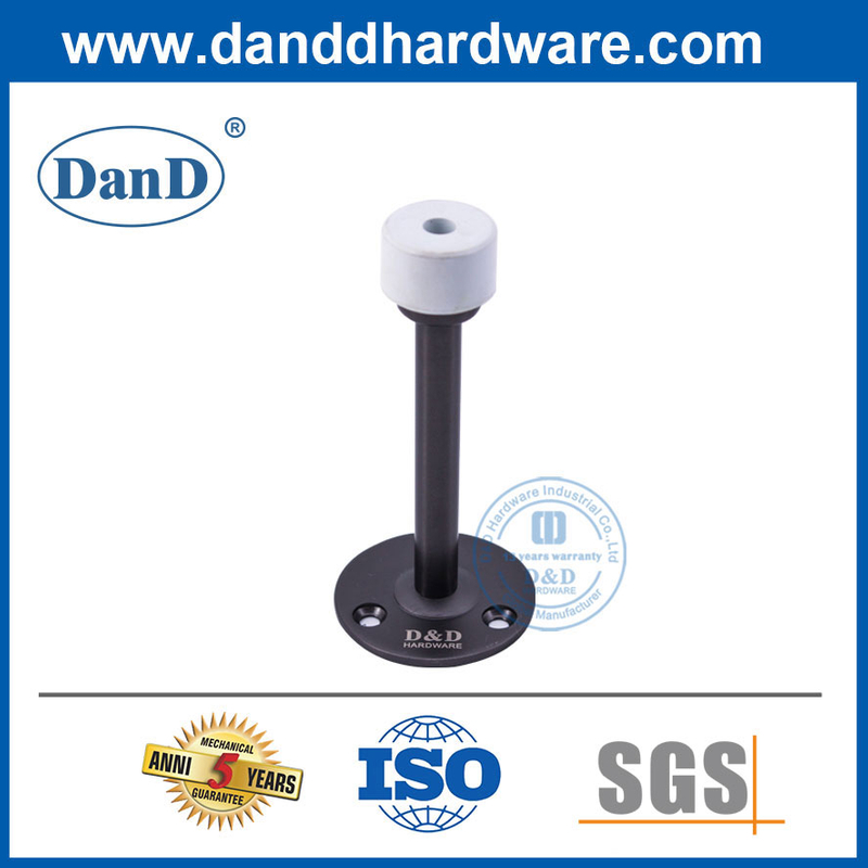New Design Tall Door Stop Stainless Steel Wooden Door Black Doorstops-DDDS018
