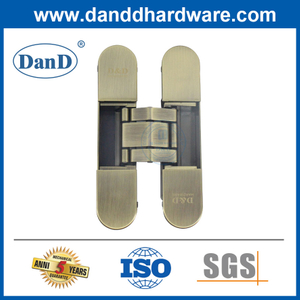Antique Brass Zinc Alloy 3D Adjustable 180 Degree H Shape Concealed Door Hinge-DDCH011