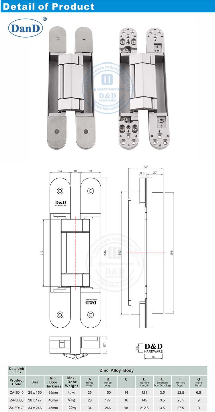 Heavy Duty concealed Hinge