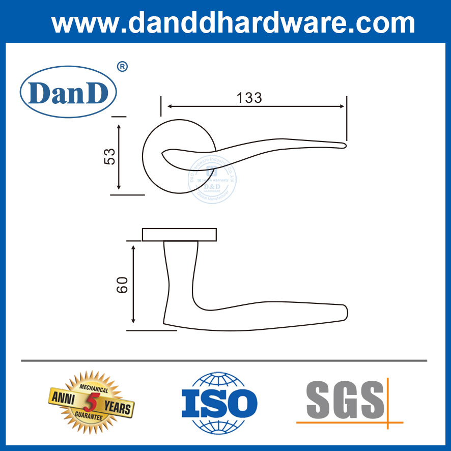 European Style Design Metal Interior Door Hardware Stainless Steel Door Handle-DDSH003