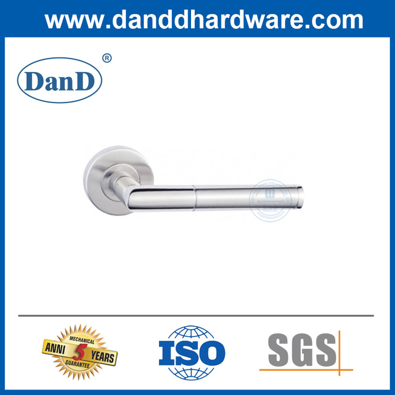 Modern Hotel Interior Door Stainless Steel Tube Lever Type Door Handles-DDTH028