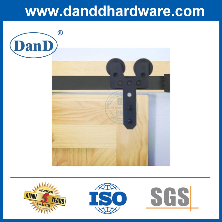Wholesale Double Wood Barn Door Sliding Hardware Rail Track System Fitting Track Hardware Kit-DDBD008