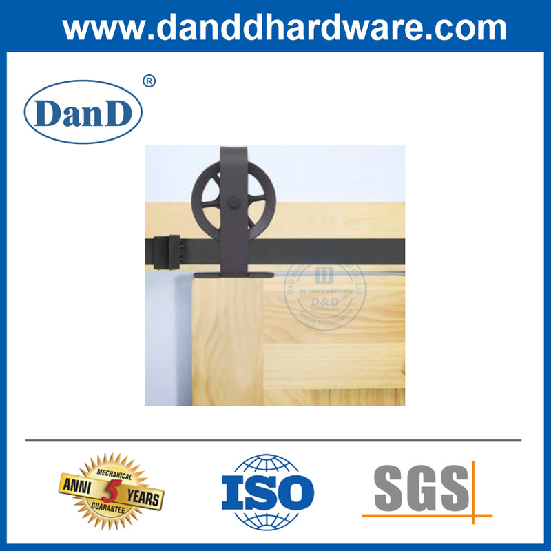 Wheel Shaped Barn Door Pulley Track Accessory Creative Farmhouse Style Sliding Door Hardware-DDBD012