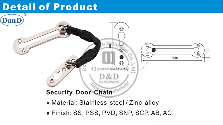 Satin Nickel Door Chain