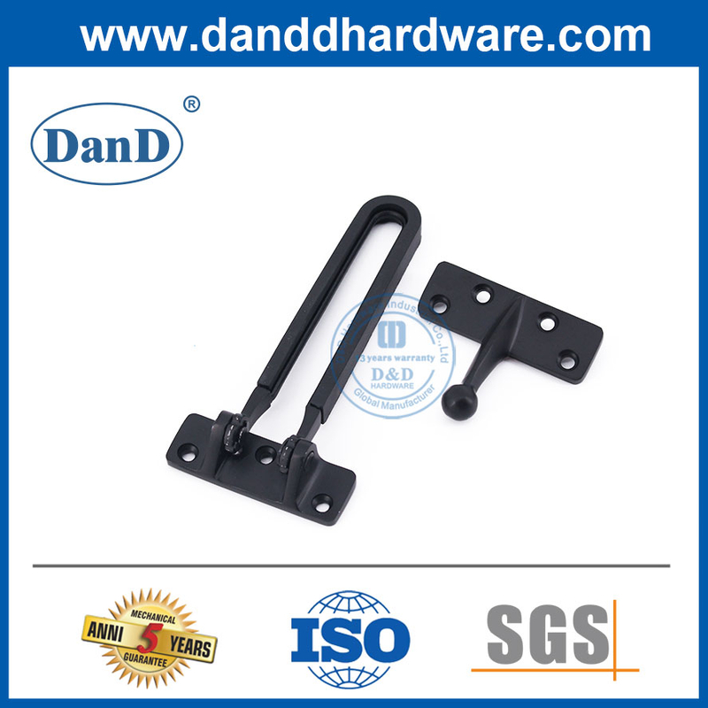 Matt Black Metal Door Guard Zinc Alloy Guard Security Door Locks for