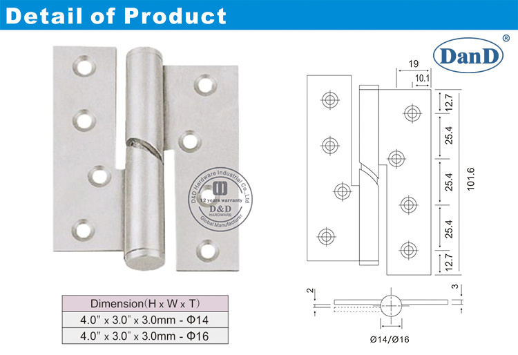 Stainless Steel Falling Hinge-D and D Hardware
