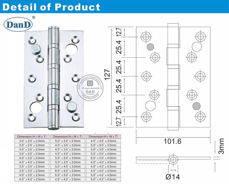 SS Double Security Hinge-D and D Hardware