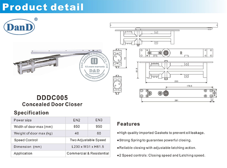 Concealed Door Closer-D and D Hardware