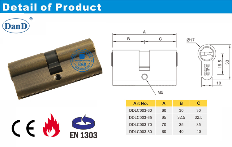 Antique Brass Mortice Cylinder-D and D Hardware