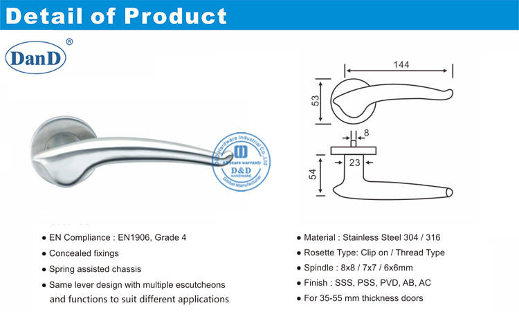 Glass Lever Door Handle-D and D Hardware