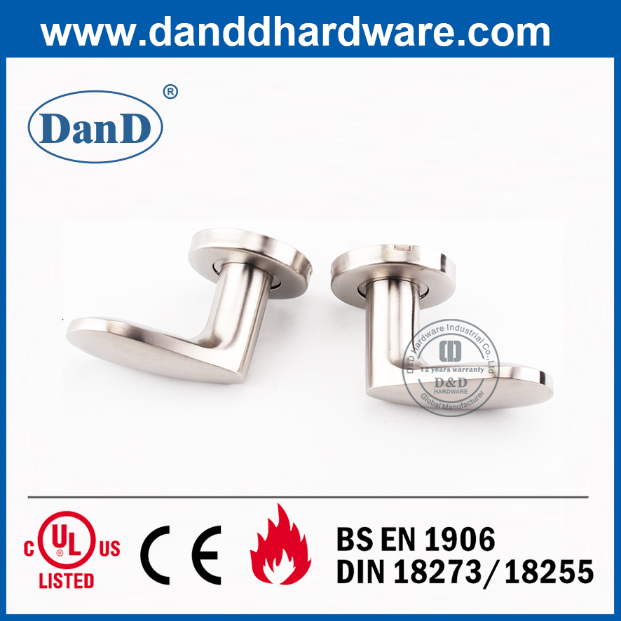 SS304 Simple Design Solid Lever on Rose Door Handle-DDSH038