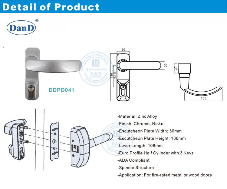 Zinc Alloy Lever Trim