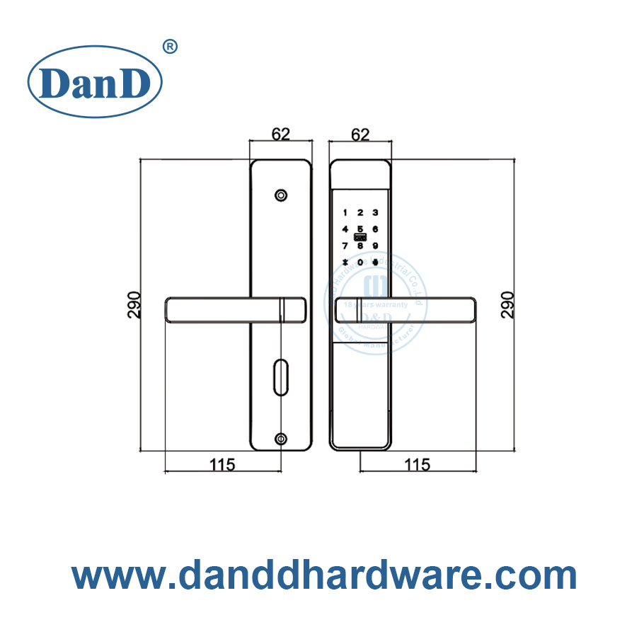 APP Remote Control Inside Digital Password Hotel Smart Door Locks-DDFL412