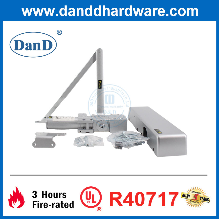 Heavy Duty Hydraulic Aluminum UL Listed Certification Back Check Hotel Fireproof Commercial Door Closer-DDDC060