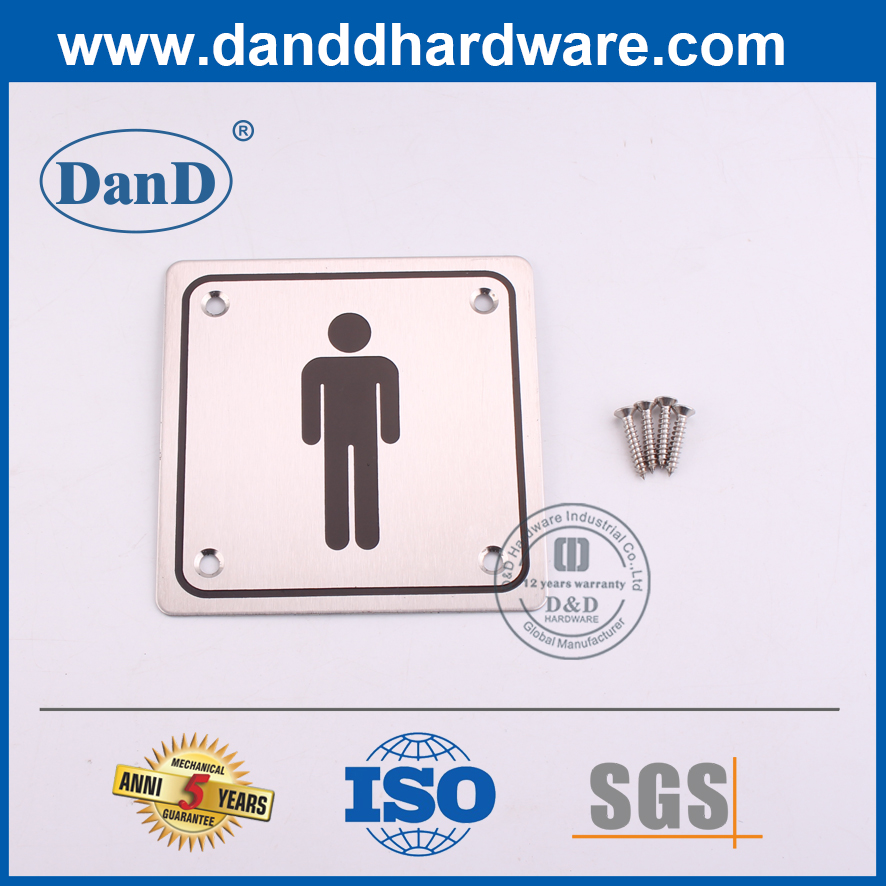 Hot Sale Stainless Steel Male Toilet Sign Plate for Hotel-DDSP001