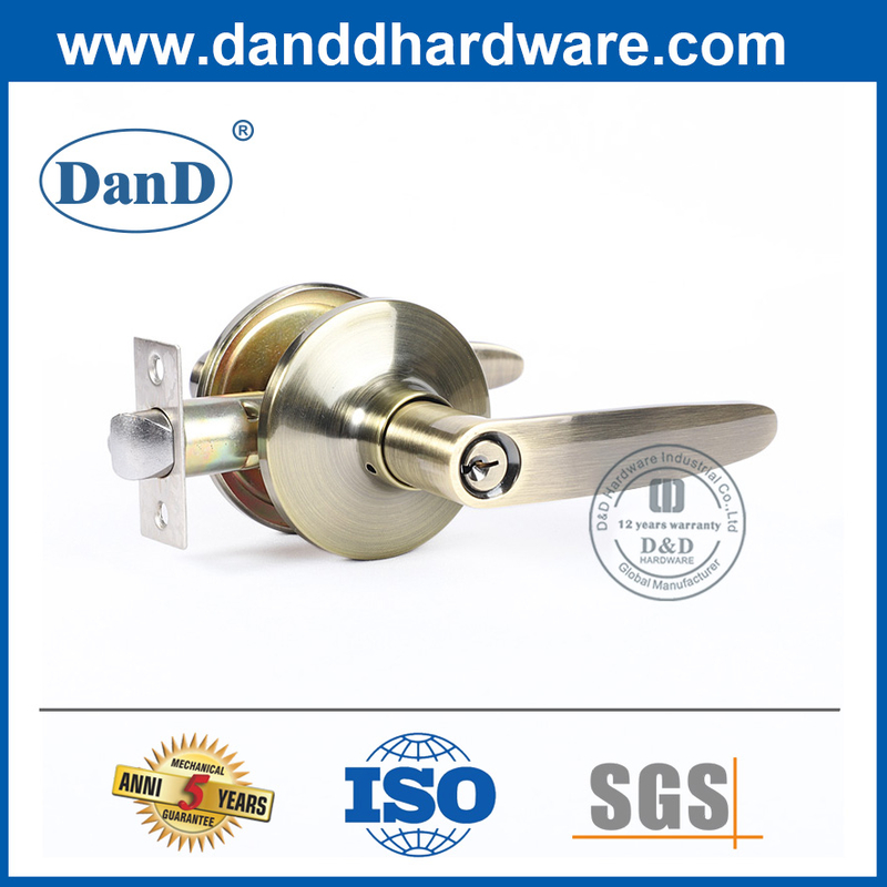Antique Brass Zinc Alloy Cylindrical Lever Lockset-DDLK076
