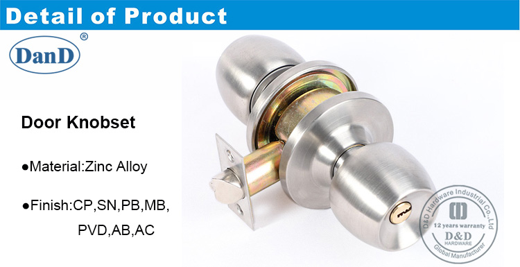 Zinc Alloy Tubular Lockset-DDLK064-D and D Hardware