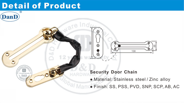 Door Chain for Interior Door-D and D Hardware