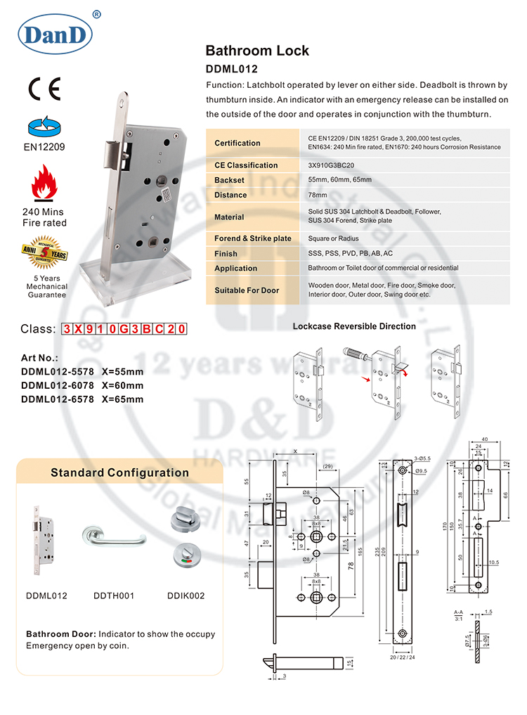 Hot Sale Door Lock-D and D Hardware