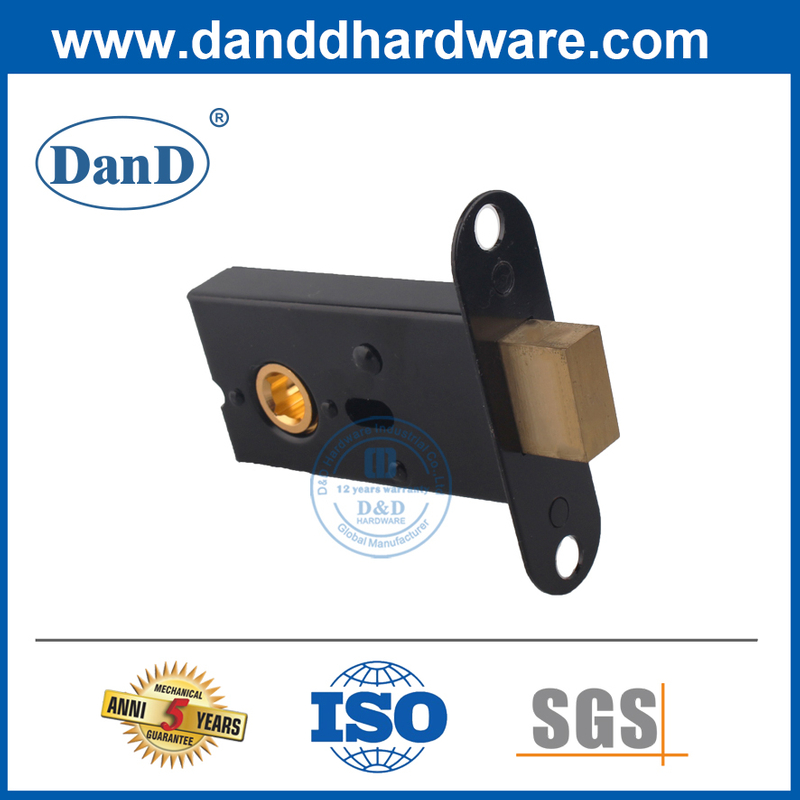 Solid Brass Black Round Forend Bathroom Deadbolt-DDML032