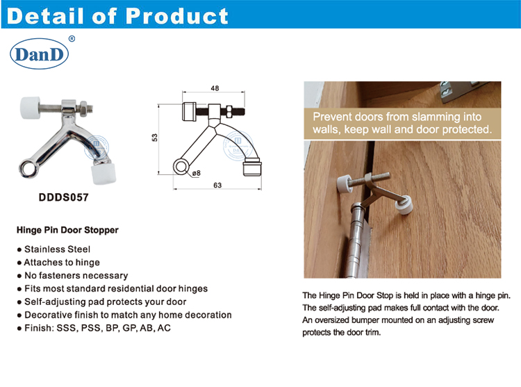 door hinge pin stopper