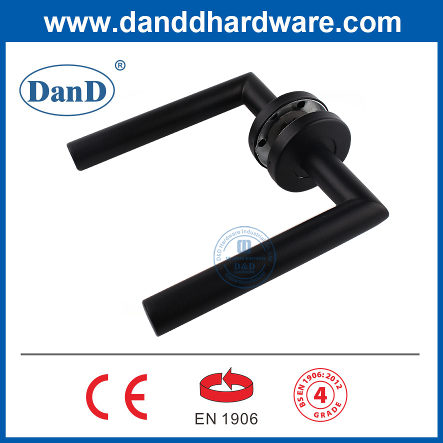 EN1906 Grade 4 Euro Stainless Steel Black Door Handle Lever-DDTH003