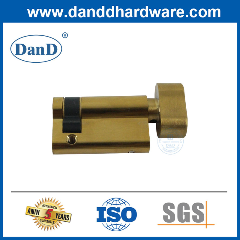 Solid Brass Half Cylinder Door Lock Thumbturn Cylinder 45mm for Wooden Door-DDLC009