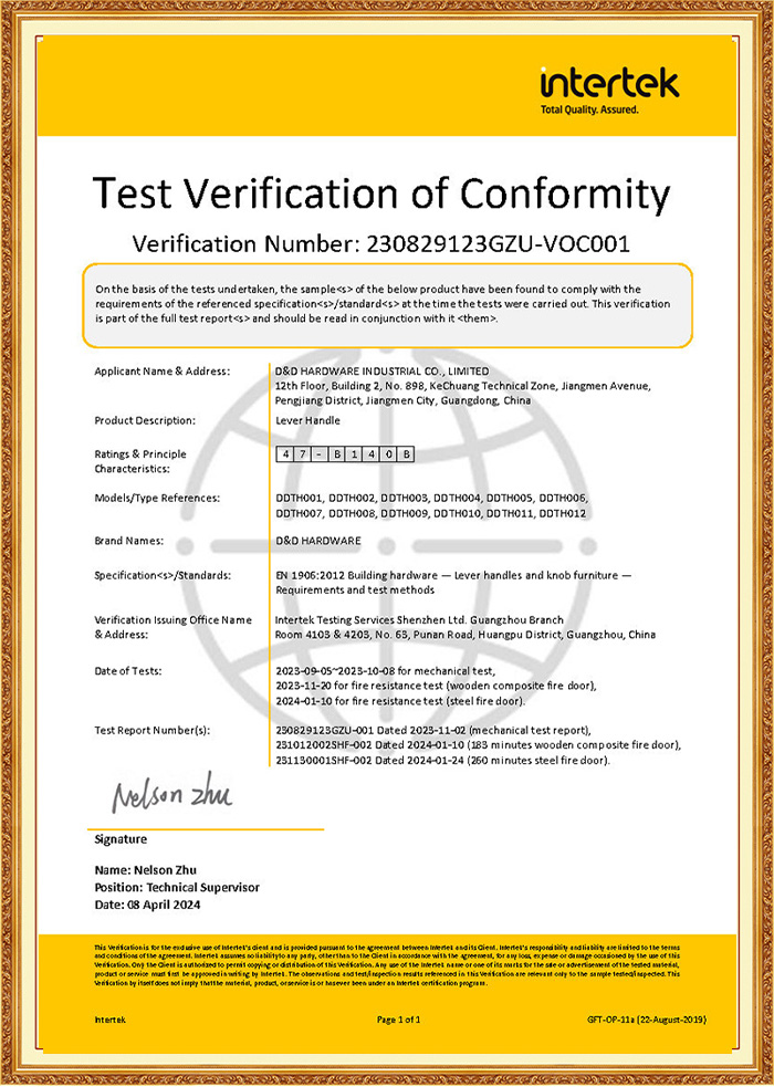 BS EN1906 Door Handle