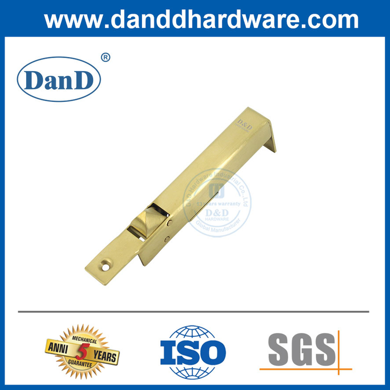 SUS304 Gold Spring Sideways Automatic Door Bolt Lock for Public Exit Entry-DDDB023