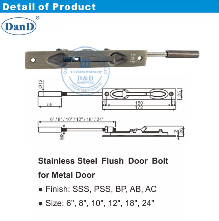 flush bolts door hardware