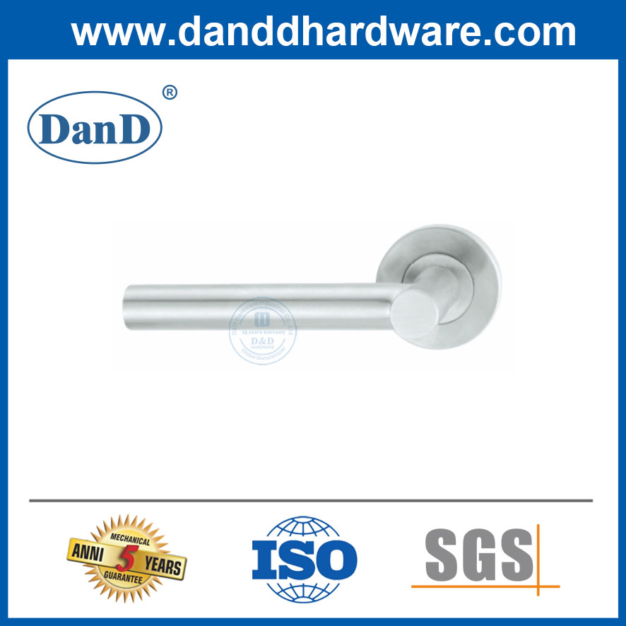 Stainless Steel Office Hotel Door Lever Handle with Round Rose-DDTH017