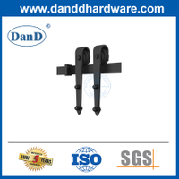 Wood Sliding Barn Door Hardware Kit Basic Black Big Spoke Wheel Roller Carbon Steel Flat Track System-DDBD006