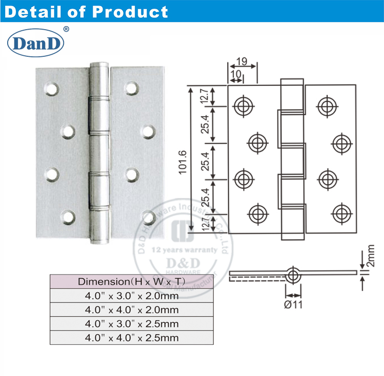 Stainless Steel Double Washers Hinge-D and D Hardware