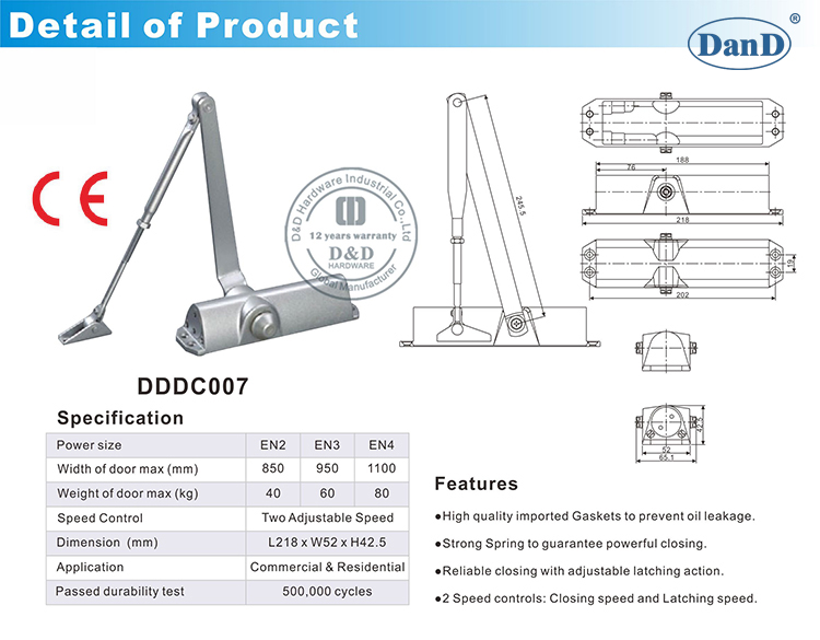 CE Automatic Door Closer-D and D Hatdware