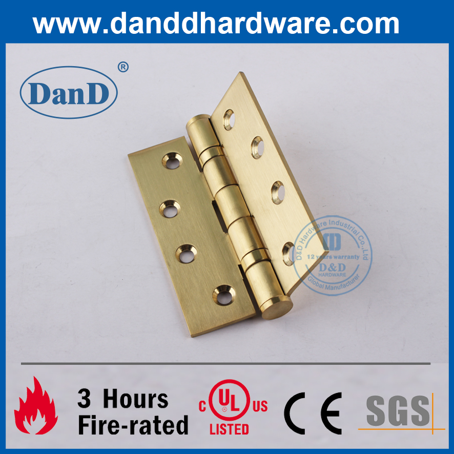 Grade 316 Satin Brass Butt Commercial Door Hinge-DDSS001-4X3X3