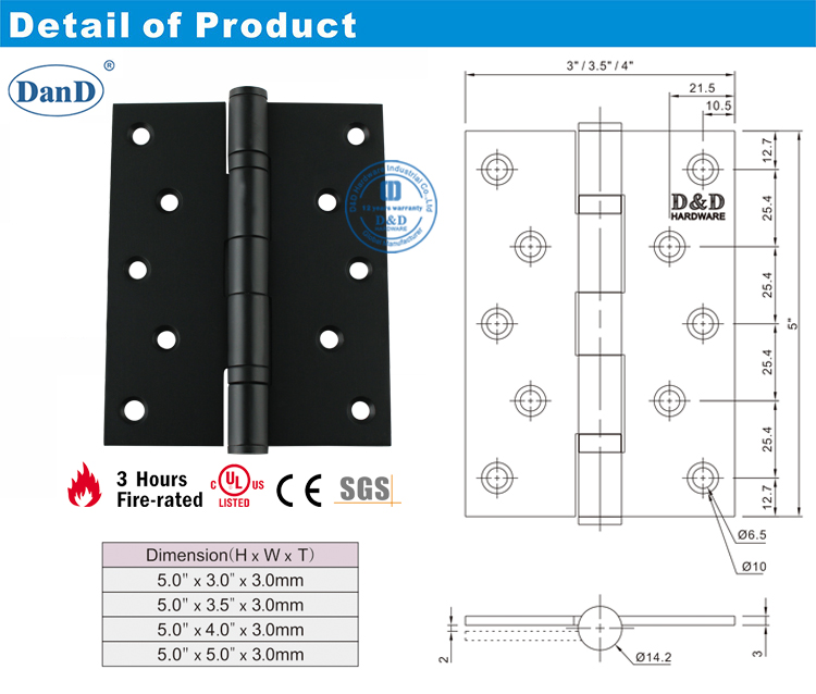 Matte Black Door Hinge-D and D Hardware