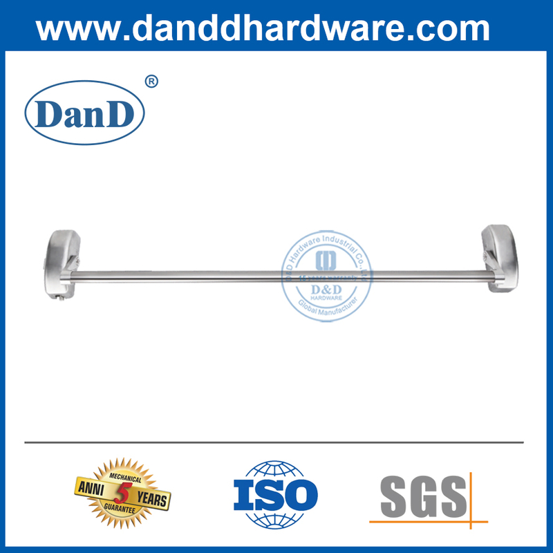 Commercial Exit Doors Silver Finish Stainless Steel Cross Panic Bars for Double Doors-DDPD021