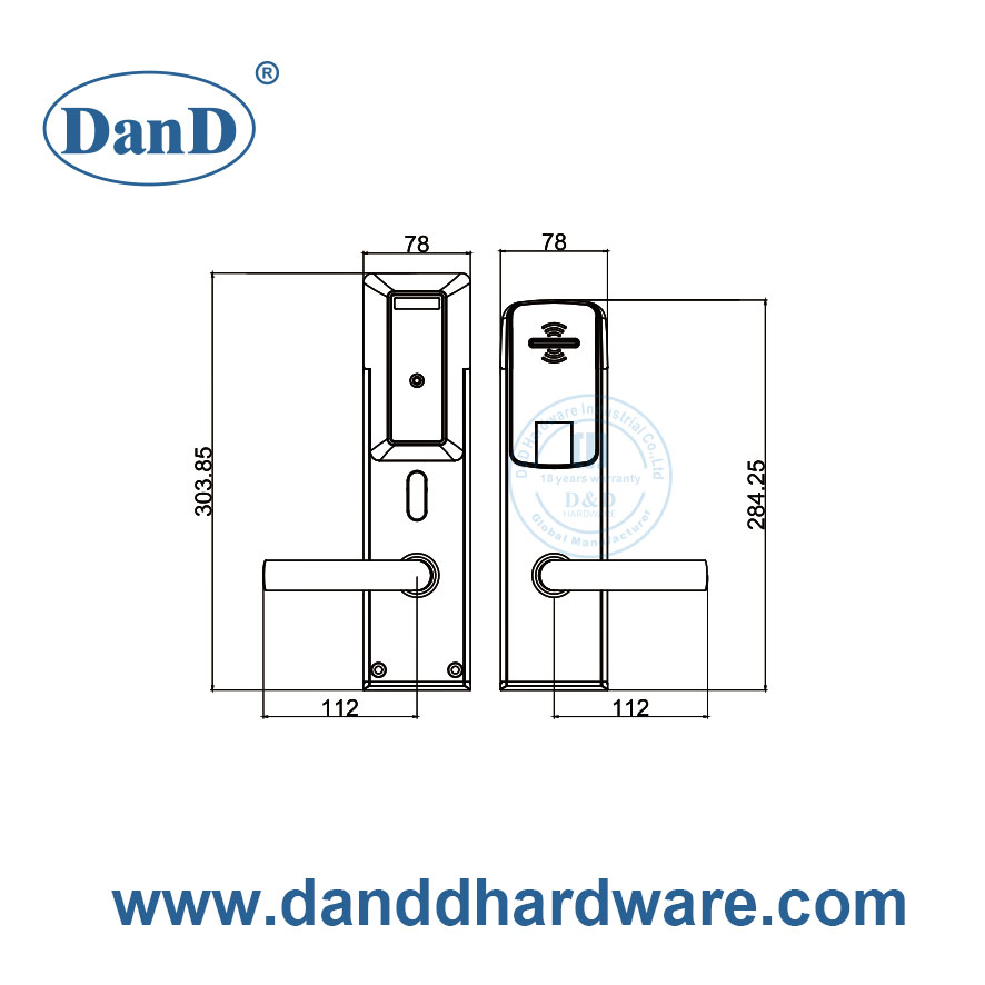 Smart Door Lock with Fingerprint/Password/Key/Card for Home/Hotel/Apartment-DDFL415