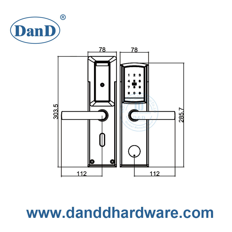 Digital Electronic Commercial Electronic Password Hotel Smart Card Door Locks-DDFL411