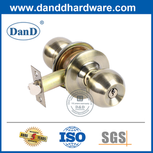 Antique Brass Zinc Alloy Door Knob with Lock and Key-DDLK040