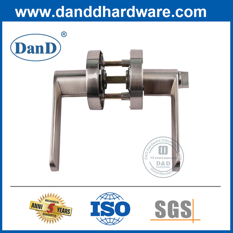 Silver One Way Locking Zinc Alloy Tubular Lever Lockset-DDLK095