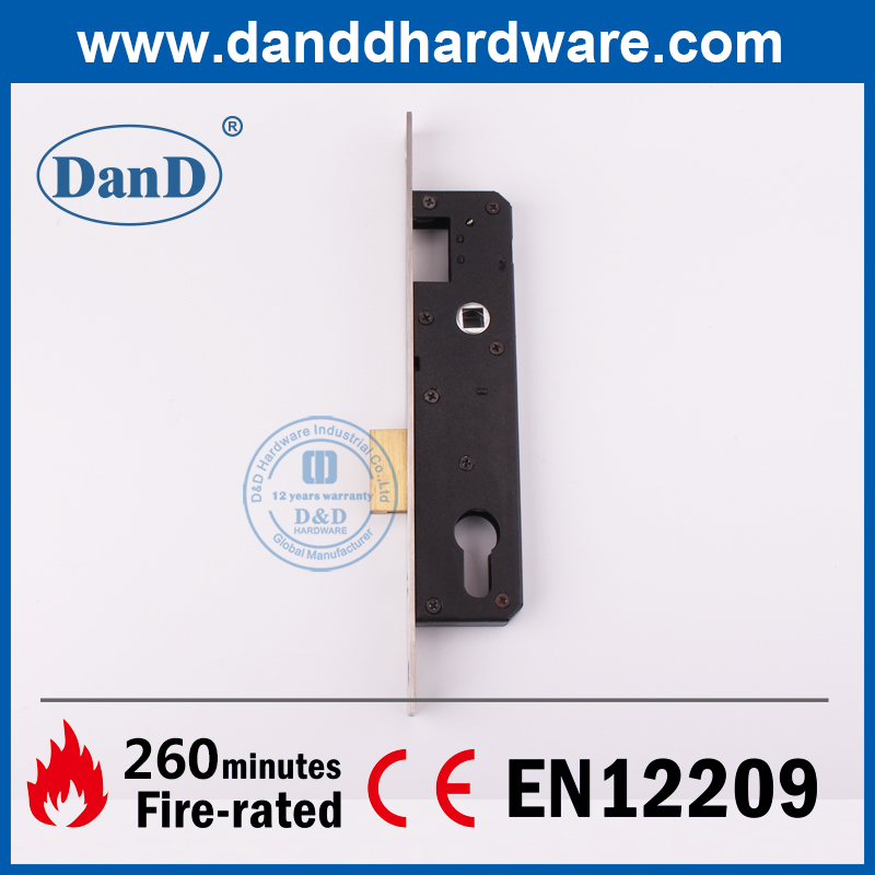 SS304 Black Narrow Stile Deadbolt Storeroom Lock-DDML023-2585