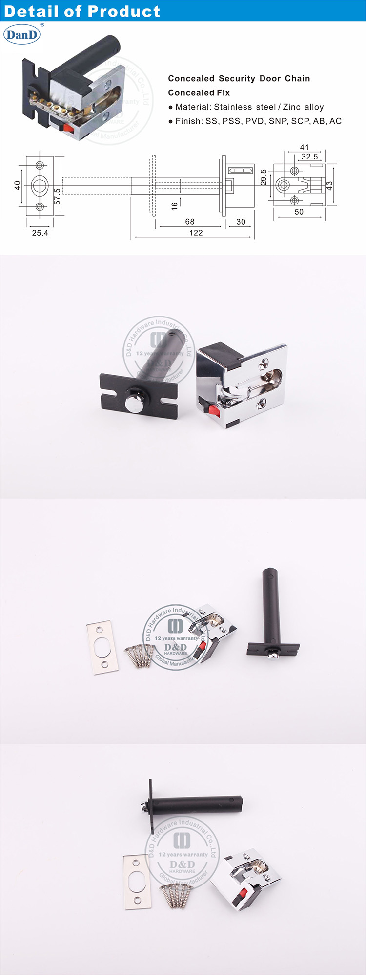 Concealed Security Door Chain-DDDG002