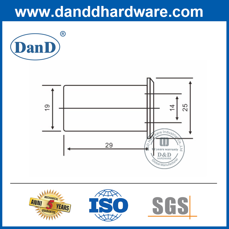 Brass Interior Door Dust Proof Strike for Flush Bolt-DDDP003