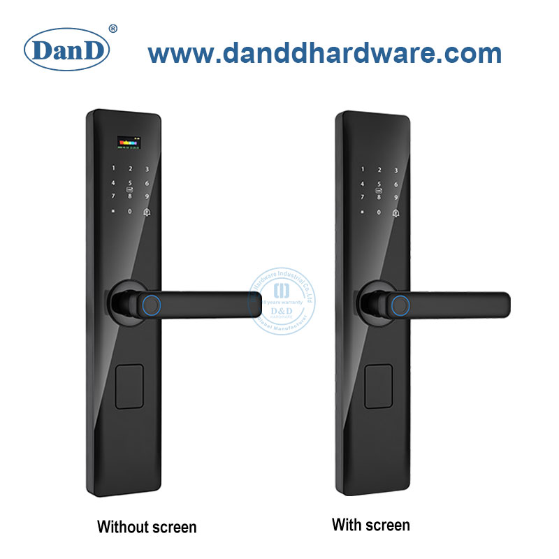 Front Main Commercial Door Handle Electronic Fingerprint Smart House Lock with Screen-DDDL001