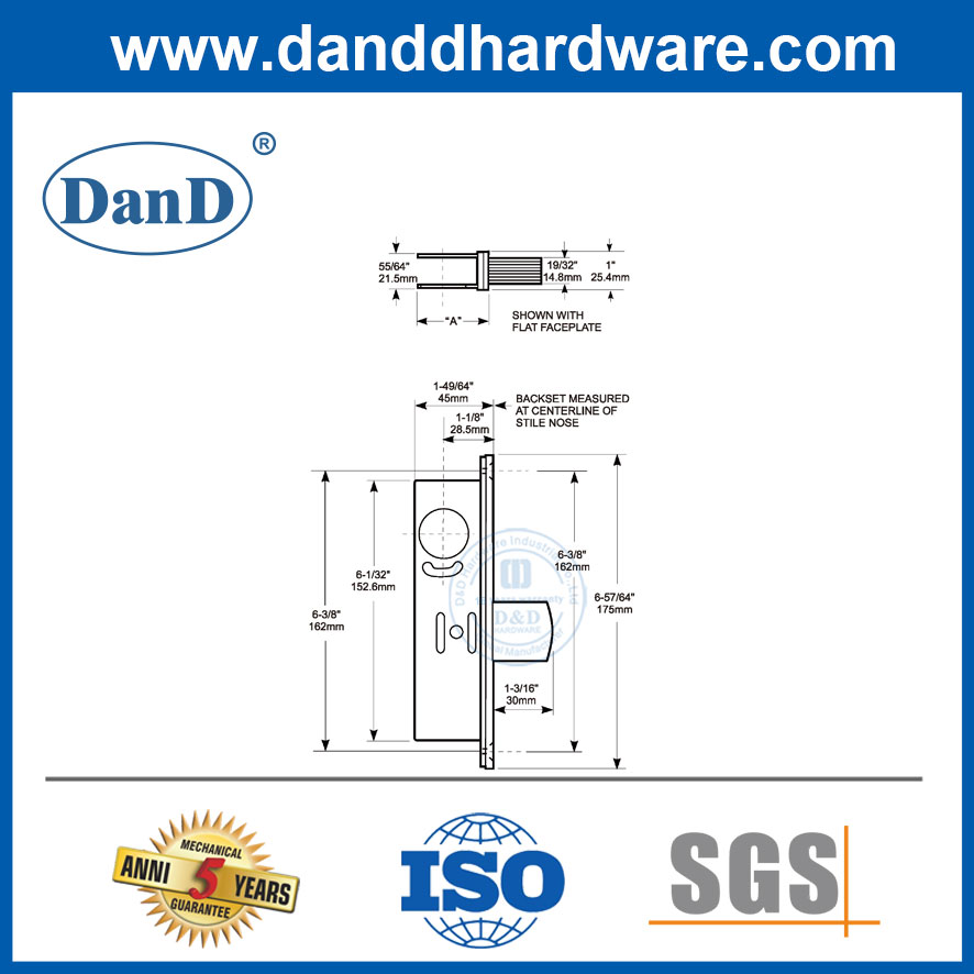 Mortise Lock for Aluminium Door