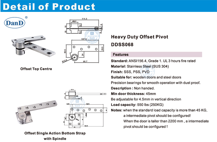 Stainless Steel Heavy Duty Offset Pivot