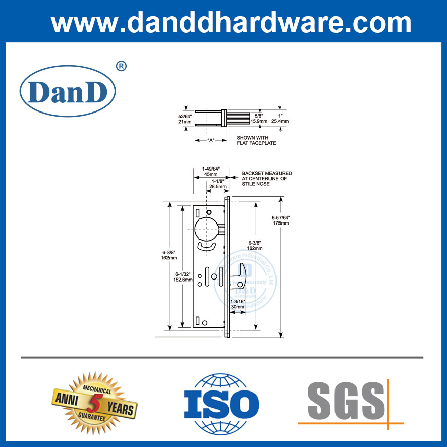 Hook Bolt Mortise Deadlock 