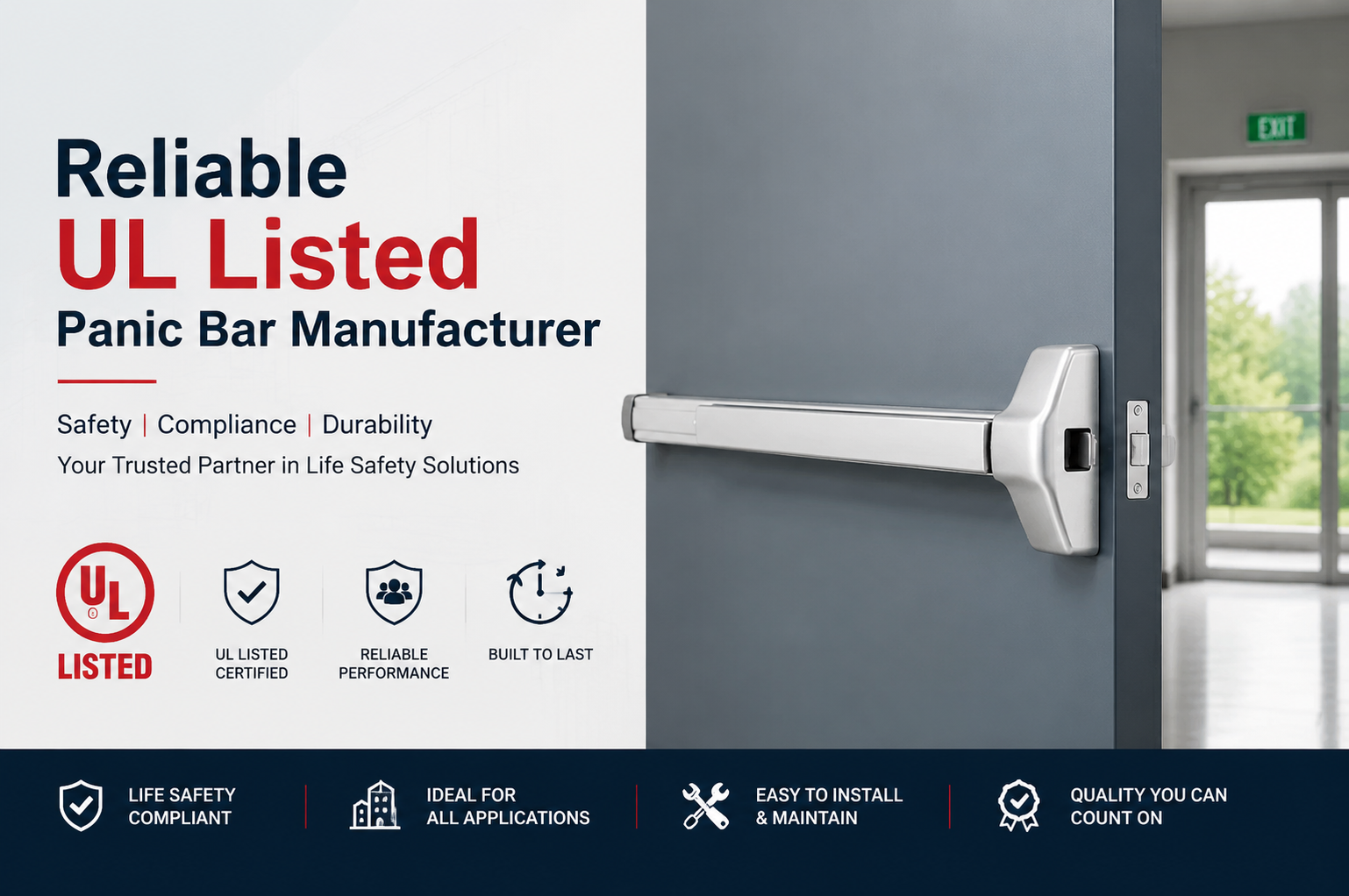 Reliable UL Listed Panic Bar Manufacturer