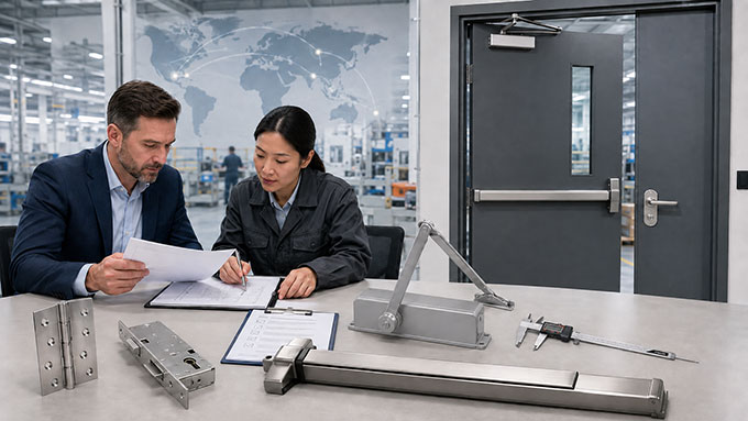 What's the best global sourcing strategy for fire door hardware buyers?